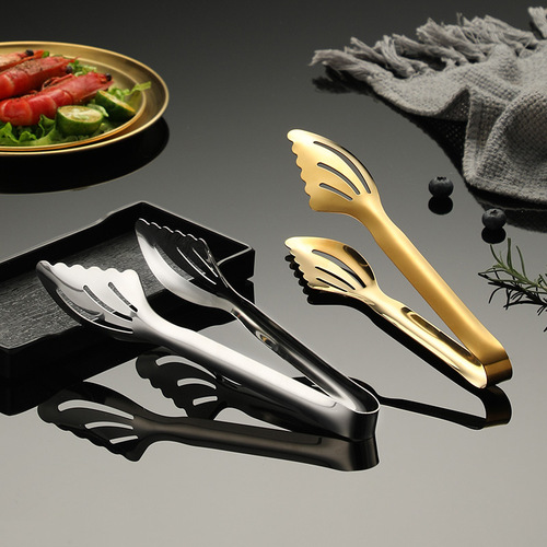 Stainless steel clips, high-end hotel bread clips, Western-style restaurant buffet golden steak barbecue food clips for home use