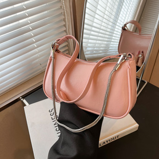 French Niche Retro Underarm Bag Women's 2024 New High-end Chain Bagel Bag Shoulder Crossbody Bag