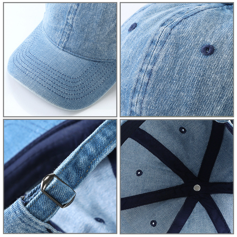 Gorra de béisbol denim para parejas protección solar_voghion.com