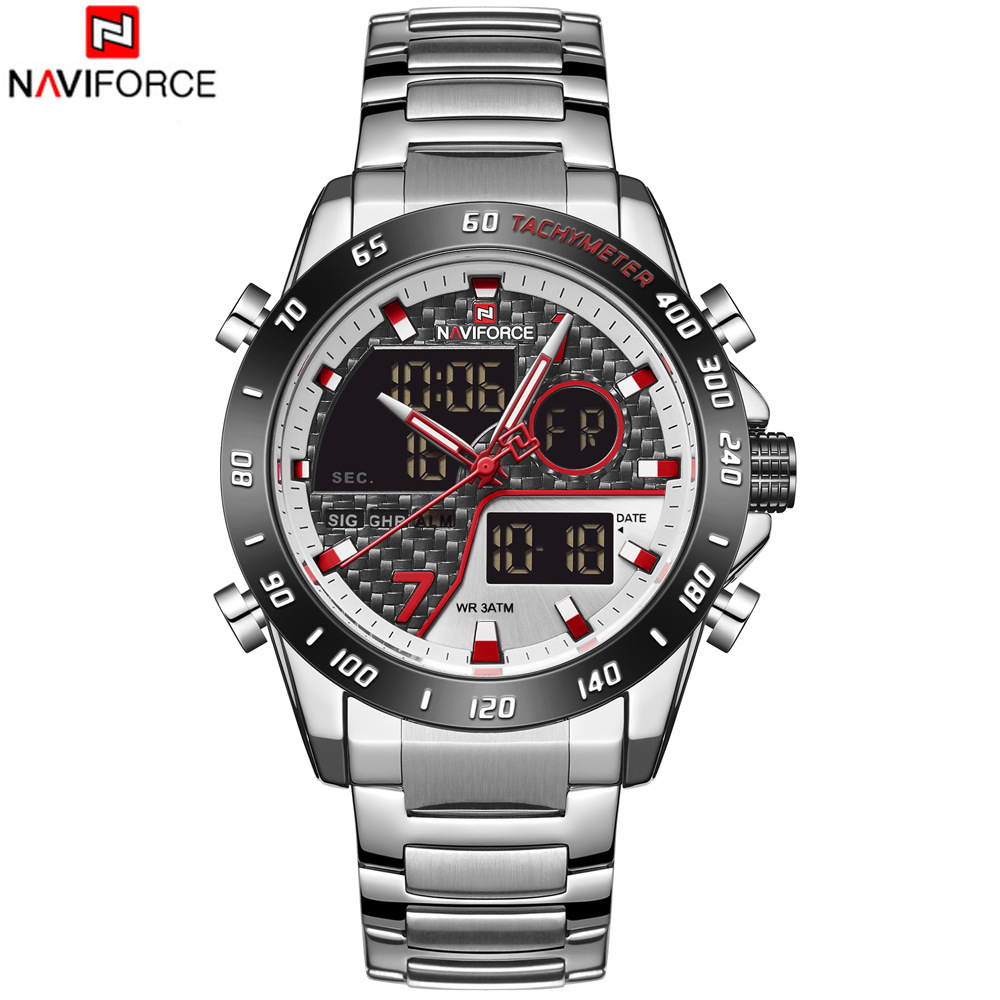 NAVIFORCE Lingxiang 9171 Men's Steel Band Watch Dual Display Multifunctional Waterproof Sports Watch Foreign Trade Men's Watch