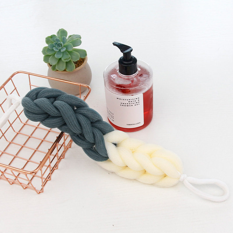 Nuevas toallas de baño largas tirando de toallas de espalda para adultos toallas de espuma de bola de baño al por mayor