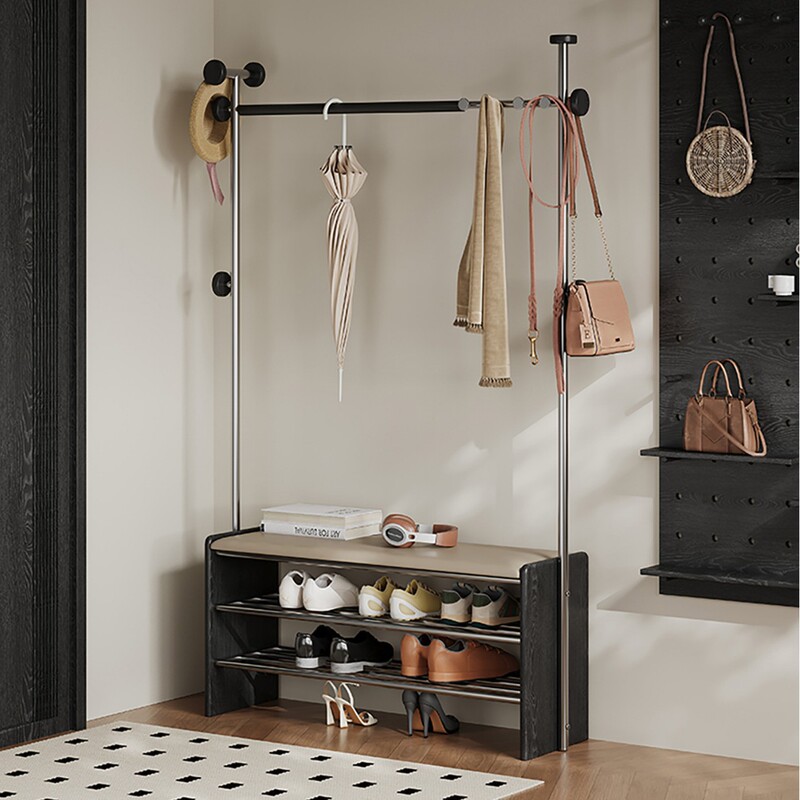 Italian Multifunctional Coat Rack, Shoe Changing Stool, Integrated Shoe Rack, Indoor Open Entrance Door Shoe Storage Rack
