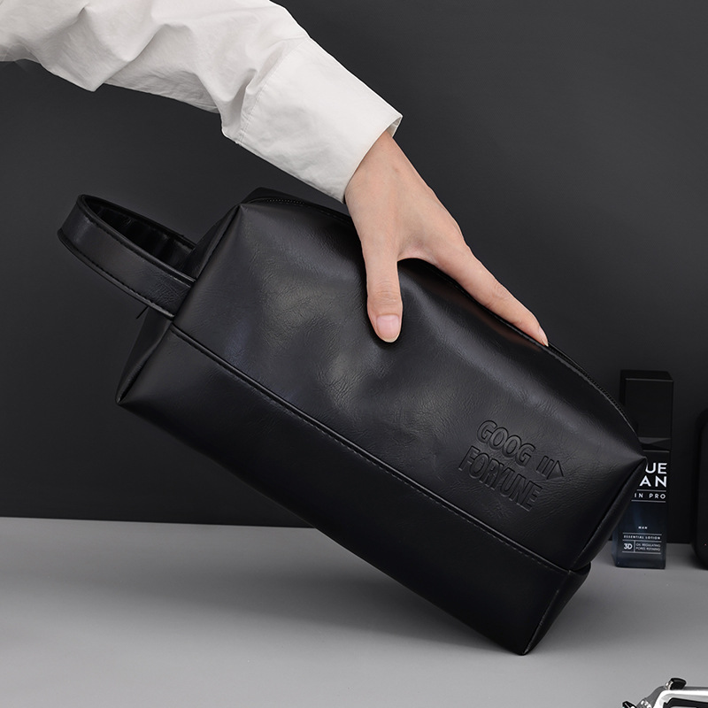 Pu bolsas de maquillaje para hombres 2024 nuevo deportivo portátil de gran capacidad acondicionamiento físico natación conjunto de lavado de almacenamiento bolsa de lavado