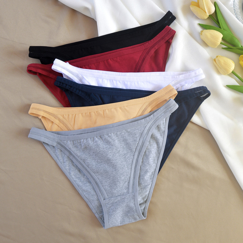 Cross-Border Low-Waist Underwear for Women, Summer Breathable Women's Briefs, Pure Cotton, Foreign Trade, Semi-Coverage, Sexy Underwear for Women