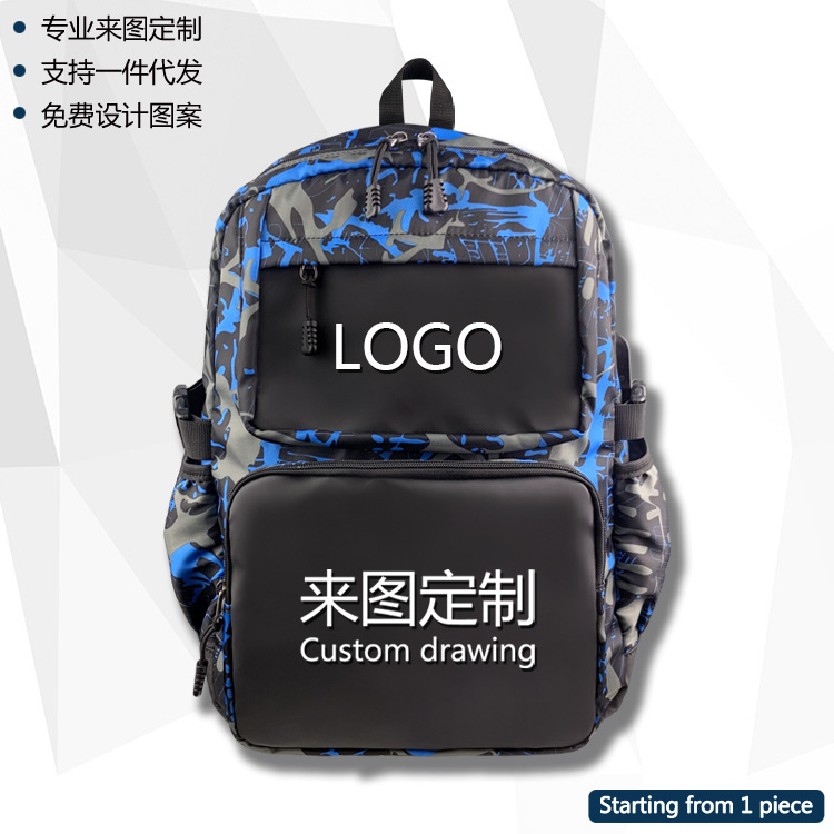 Camouflage nylon backpack