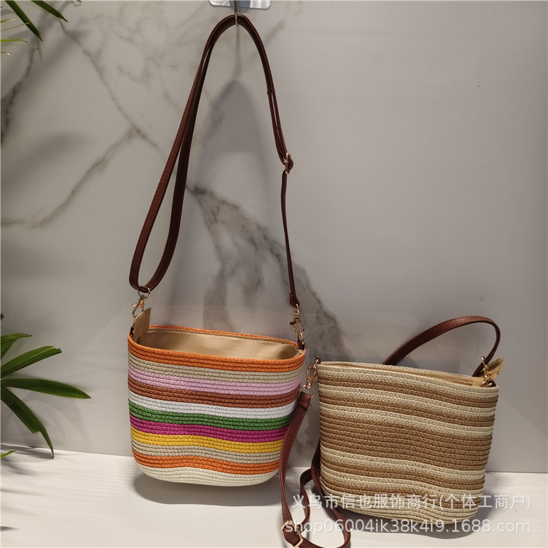 2026 Hand-Woven Straw Bag with Fresh Mango Embroidery, Straw Tote Bag, Large Capacity Shoulder Bag for Women 2026 Hand-Woven Straw Bag with Fresh Mango Embroidery, Straw Tote Bag, Large Capacity Shoulder Bag for Women