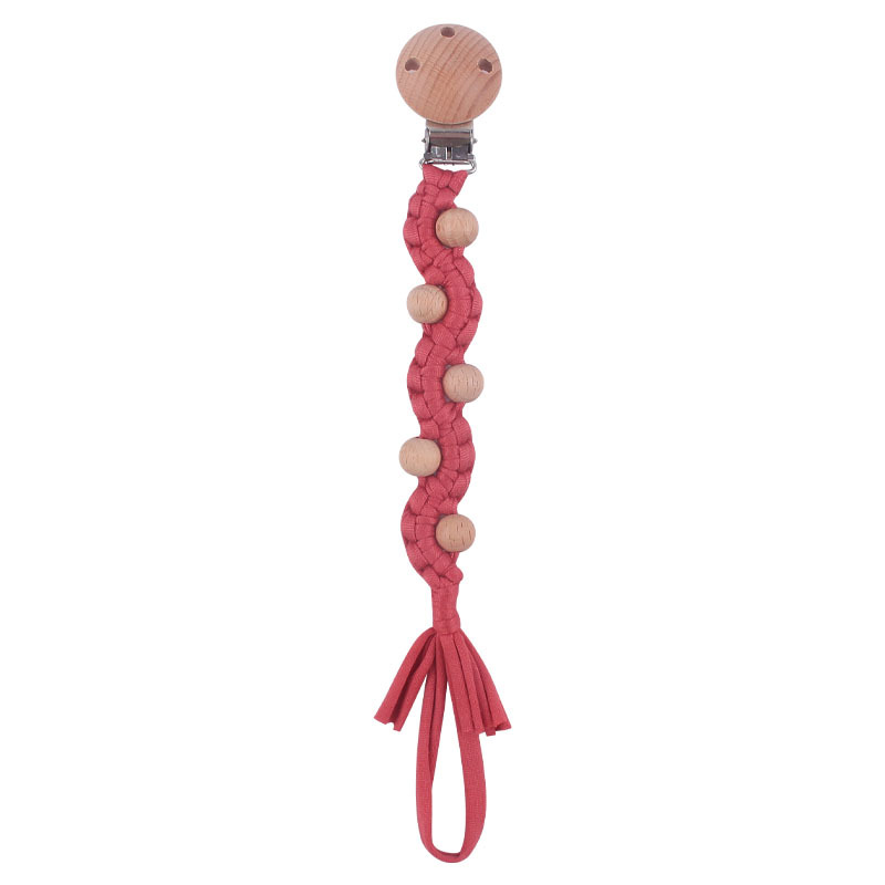 Bebé suministros de haya chupete clip bebé creativo DIY hecho a mano algodón tejido chupete cuerda anti-gota cadena