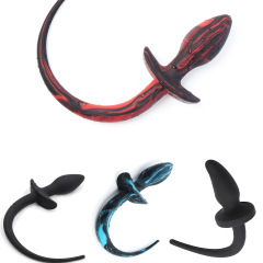 Colorful silicone small-sized tails adult products anal female products anal plug health elastic small couple bed fasteners