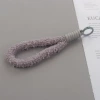Plush gray lanyard with round buckle