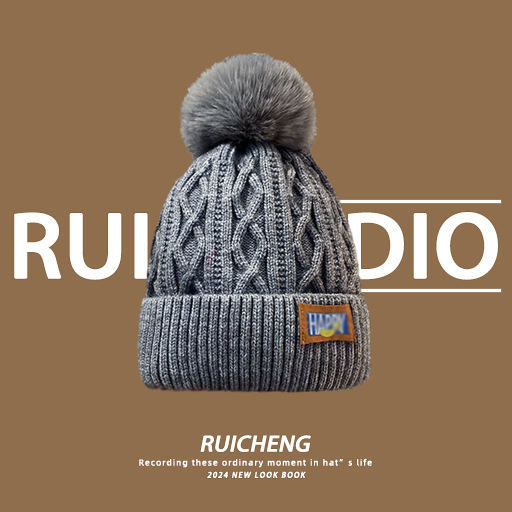 Knitted Beanie For Children Winter Hat With Thickened Fleece Lining_voghion.com