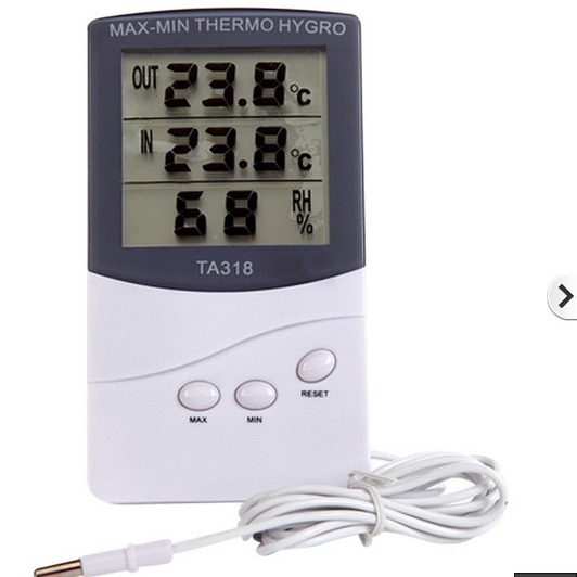 大屏幕家用温度计温湿度计 高精度室内电子温度计TA-318带闹钟