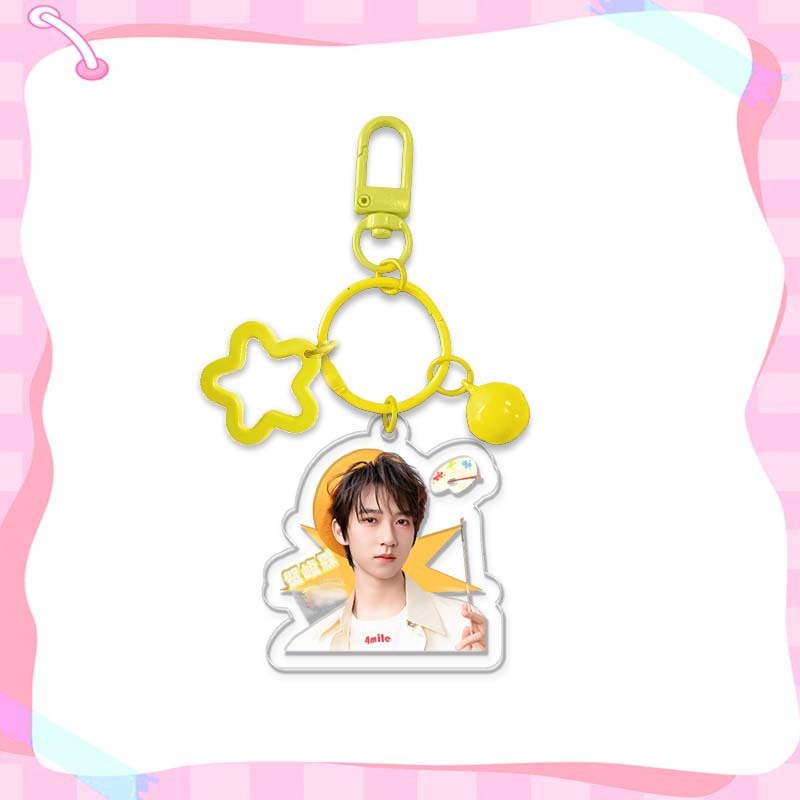 三次元明星系列五角星铃铛亚克力挂件扣定 制LOGO图案箱包挂饰DIY|undefined