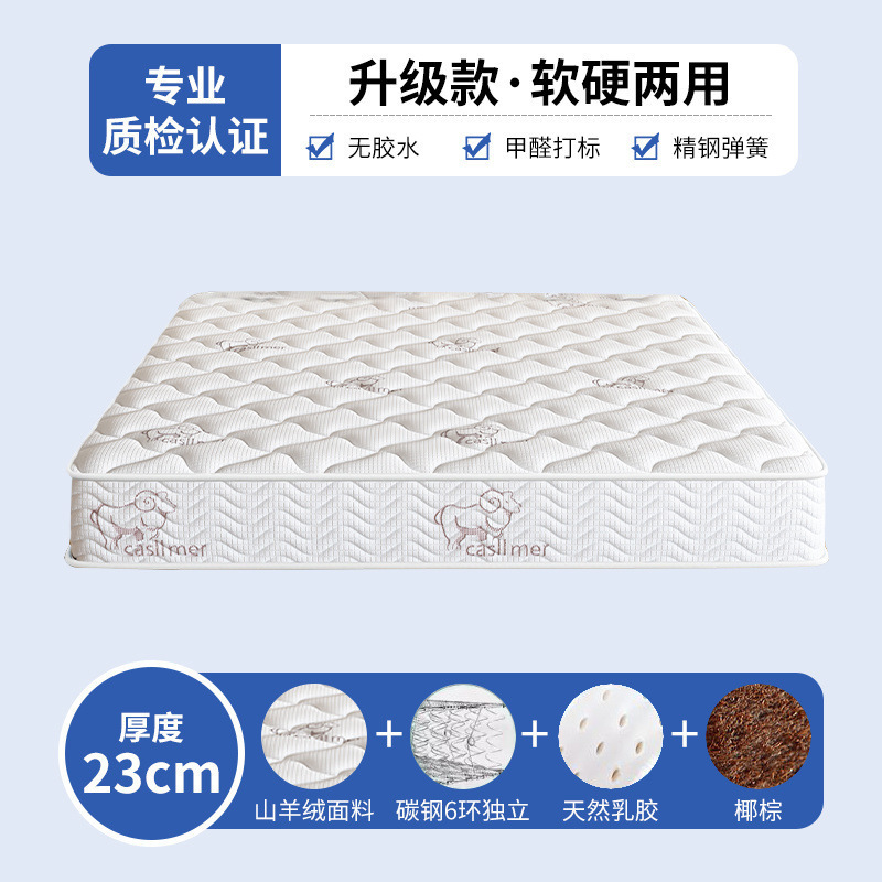席梦思床垫家用软硬两用20cm厚双人1.8米1.5出租房经济型弹簧床垫|undefined