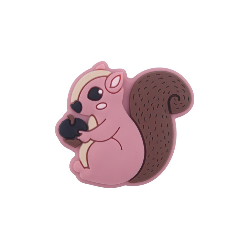 Nuevo bebé suministros de dibujos animados ardilla animal silicona teether creativo DIY chupete cadena pulsera teether Accesorios