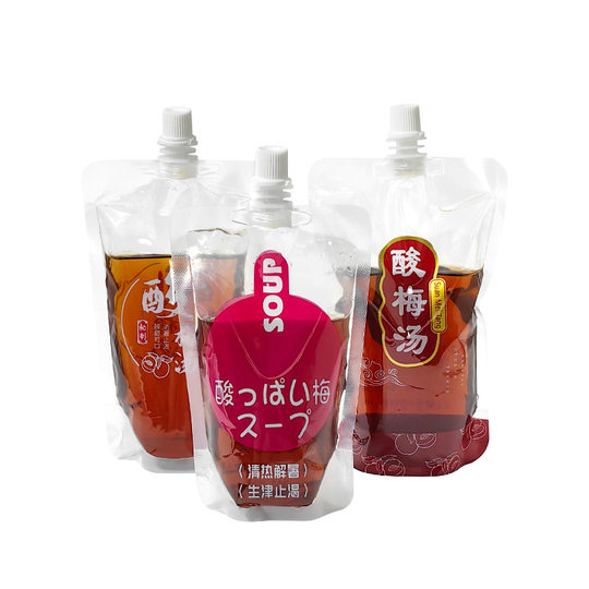 Sour Plum Soup Bag in stock Take-out Packaging Disposable Beverage Bag Transparent Self-supporting Suction Mouth Liquid Packaging Bag