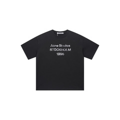 Acne斑プリント1996半袖tシャツアルファベット半袖ロゴ半袖tシャツ潮札