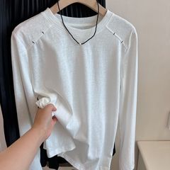 ファットMMプラスサイズ120kg白長袖トップ日焼け止めシャツレディース夏服ゆったり痩身スノーフレークコットンTシャツお腹カバー