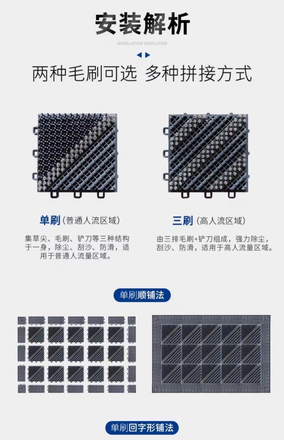 Non-Slip Entryway Mat, Outdoor Three-In-One Entrance Carpet, Commercial Outdoor Floor Mat, Hotel Mat, Door Mat