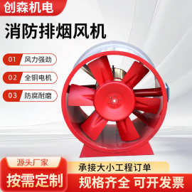 排烟风机低噪音大风量轴流风机耐高温空调通风用消防排烟风机