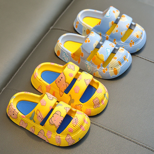 Children's slippers summer boys and girls cartoon cute non-slip thick bottom soft bottom parent-child indoor shoes girl baby slippers