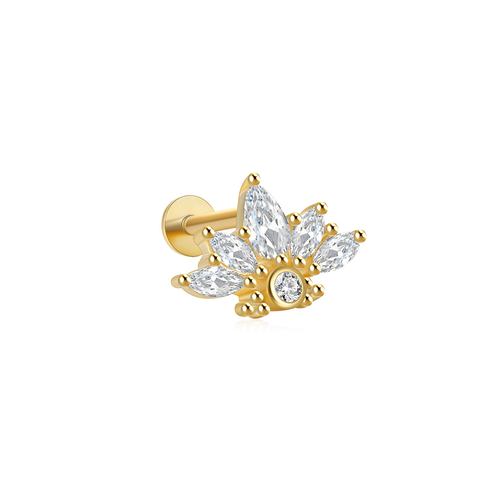 2g Weight Zircon Inlay Material Ear Studs Classification 1 Piece Quantity Daily Occasion 925 Sterling Silver Material Geometric Pattern Women's Gender Plating Design Simple Style Style 1 Piece Ear Cartilage Rings & Studs Simple Style Geometric 925 Sterling Silver Plating Zircon 98