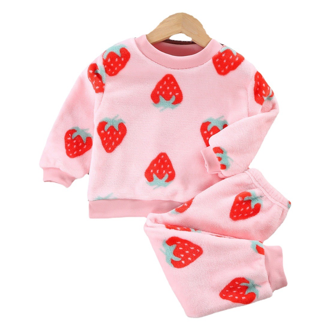 Pijamas de franela Otoño e Invierno niños medianos y grandes bebé dividido forrado de vellón engrosado de invierno para niños ropa de hogar de vellón de coral para niños