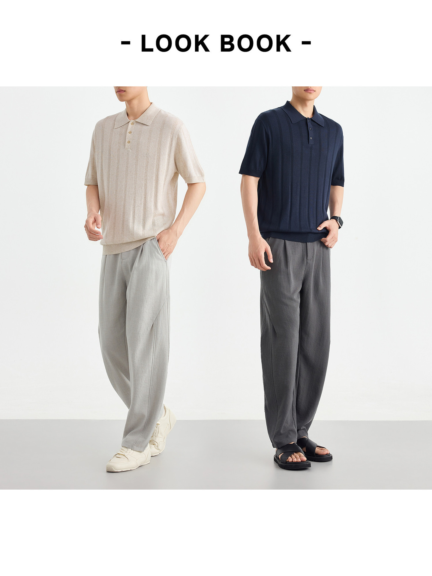 Áo polo nam ngắn tay dệt kim pha Lyocell phong cách công sở — Xanh ngọc lam tốicolor