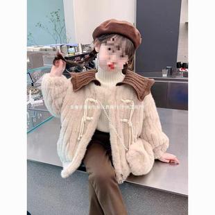 Girls' Velvet Jacket New Korean Style Kidsren's Clothing Kidsren's Winter Clothing Small Fragrant Clothes Girls Winter Woolen Sweater