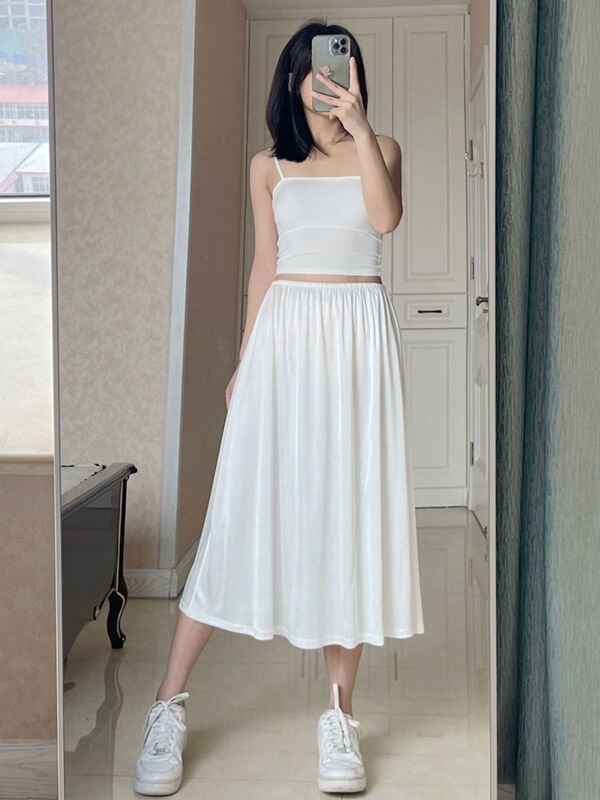 Skirt Lining, Anti-Exposure Underskirt, Women's A-Line Skirt, Short Summer Hanfu Inner Wear, Anti-See-Through Long Skirt, Safety Skirt
