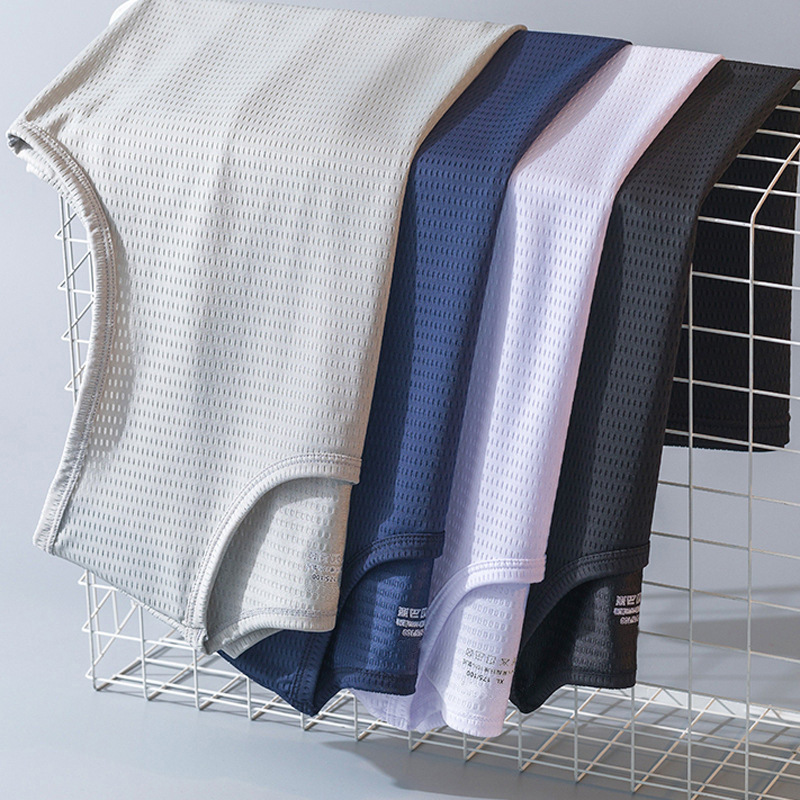 Ice Silk Mesh Vest Men's Round Neck Fitness Hurdle Sports Loose Thin Quick-Drying Breathable Summer Vest Wholesale