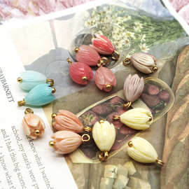 国风前襟盘扣花边郁金香钮扣吊坠diy 花朵饰品配件唐装旗袍中式扣