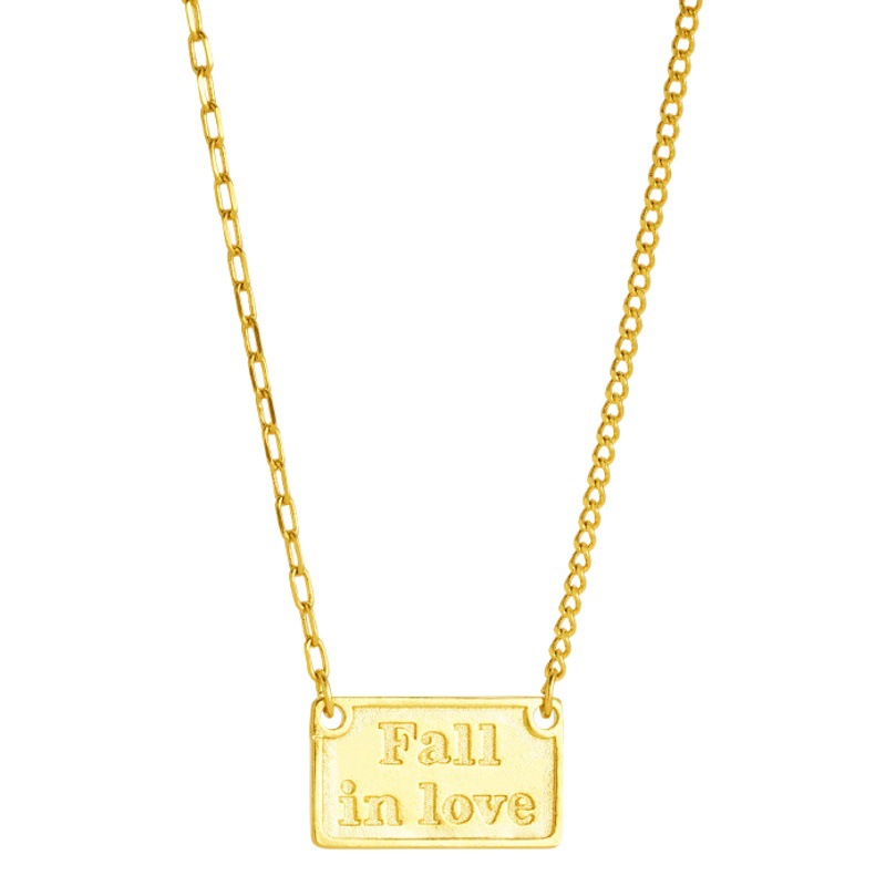 Vietnam arena oro collar de las mujeres no se desvanece durante mucho tiempo simple luz caída de lujo en el amor collar cuadrado imitación cadena de oro