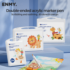 ENMY 英語版 ENMY ホワイトボックスクロスボーダーバージョン双頭アクリルマーカーペン積み重ね可能な子供用 DIY 水彩ペン
