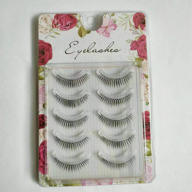 Suministro directo de fábrica transfronteriza natural larga Cruz gruesa japonés 3D afilado tallo transparente Luna doblar pestañas postizas