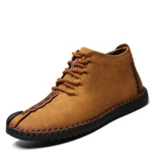 6015秋冬新款男士棉鞋外贸大码高帮男靴手工缝制保暖马丁靴跨境