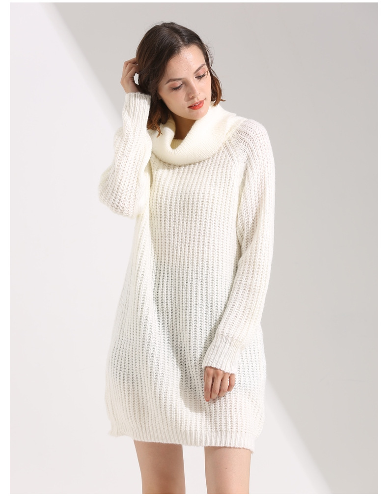 Autumn Winter Women Clothing Sweater Sweater Women Long Sleeve High-Necked All-Matching Solid Color Pullover Bottoming Shirt Women Sweater