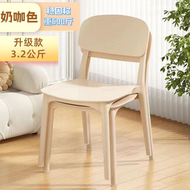 Silla de plástico para el hogar silla de respaldo de restaurante gruesa mesa de comedor silla de comedor comercial taburete moderno simple y cómodo al por mayor