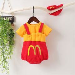佛山2024insタイプの秋の乳幼児のワンピースの男女の赤ちゃんのポテトチップスは服をかぶって帽子を送ります。