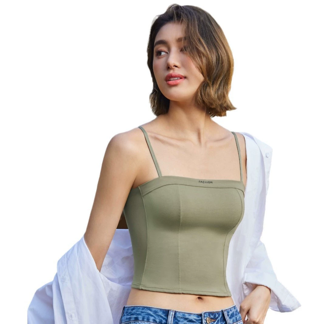 Genuine summer thin top with cups, wireless bra, vest, bra top