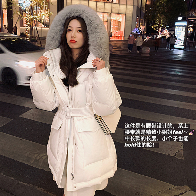 Xiashiwen Same item Down Jackets 2021 new pattern Waist Mid length version thickening Korean Edition Easy Large Off-season wholesale