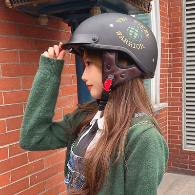 Motosiklet kaskı (dəbilqə) — Helmet for Men and Women - 112-matte-black-warrior-with-black-mirror-m