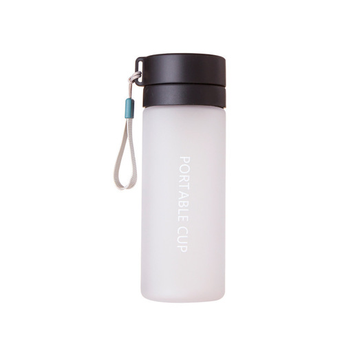 Water Cup Plastic Cup Sports Water Bottle Frosted Double Lid High-Endurance Capacity Unisex Water Cup Student Durable Portable