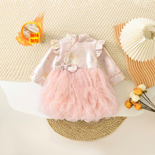 秋冬新款童装女童连衣裙    冬季新款儿童加绒生日礼服公主蓬蓬裙