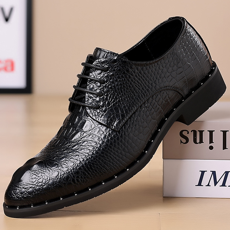 New Four Seasons Men's Leather Shoes Business Dress Leather Shoes Lace-up Casual All-match Wear-resistant Leather Shoes Wedding Shoes Men's Shoes New Four Seasons Men's Leather Shoes Business Dress Leather Shoes Lace-up Casual All-match Wear-resistant Leather Shoes Wedding Shoes Men's Shoes
