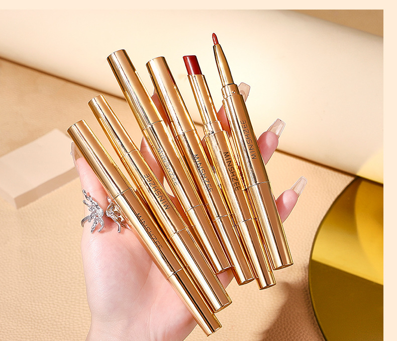 Mingxi Zhi Double-headed Red Lip Liner pen Matte matte lipstick long-lasting non-stick cup Outlining lip shape Lip liner pen Cross-border undefined