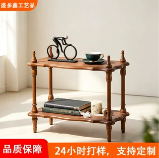 法式复古实木多层置物架客厅墙面壁挂架创意落地展示架源头厂家