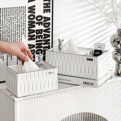 New removable tissue box ceramic simple style household tissue box personalized living room light luxury face towel storage box