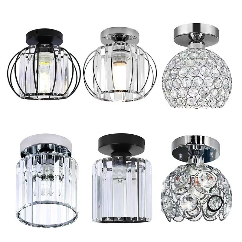 Zhongshan Lighting Fixtures Ceiling Lamp Bedroom Crystal Foyer Entrance Light Indoor Balcony Dining Room Corridor Light Vintage Style