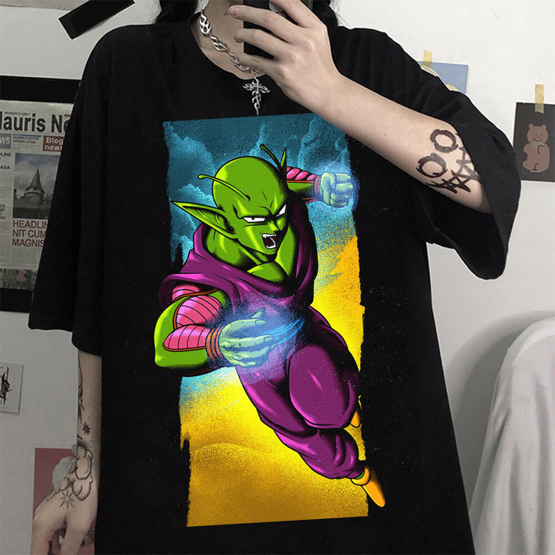 Dragon Ball Z Day Man Dragon Ball Piccolo Piccolo cross-border cotton Women's loose short sleeve cartoon printed T-shirt
