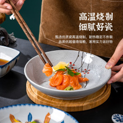 CCKO Japanese Ceramic Plate Creative Home Use 2022 New Style Sushi Cold Dish Snack Plate Round Dish Tableware
